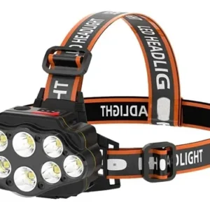 Lanterna De Cabeça 8 Leds Usb Recarregável Cor da lanterna Preto Cor da luz Branco